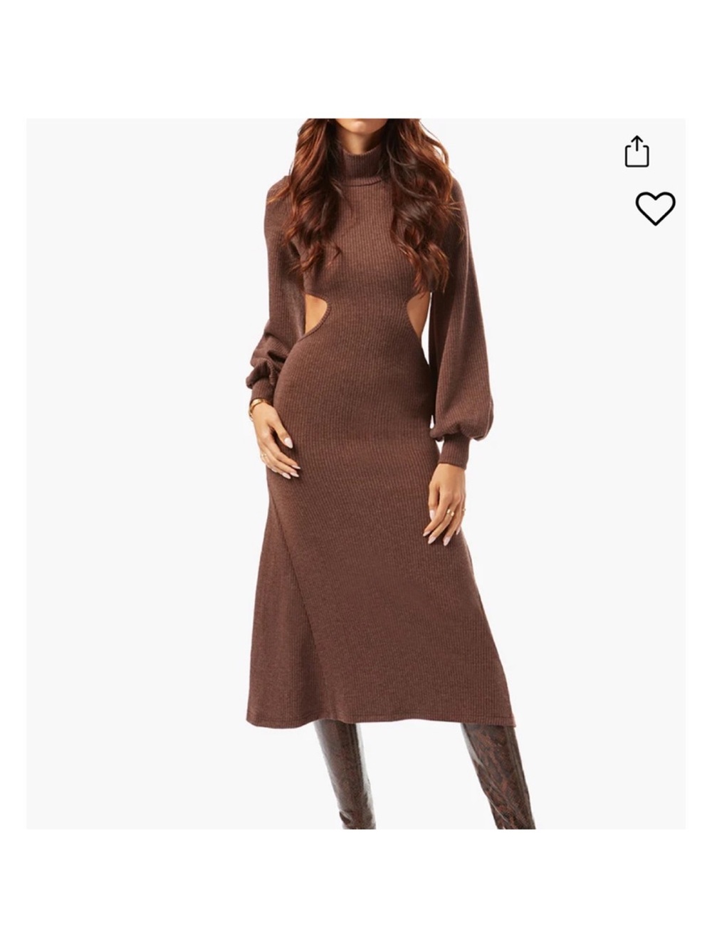 WeWoreWhat Brown Cut Out Sweater Knit Dress